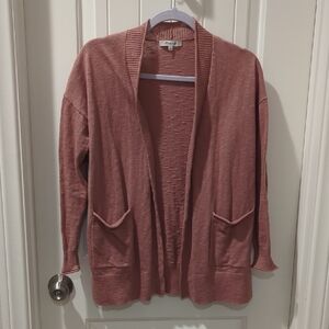 Madewell Dusty Rose Open-Front Cardigan